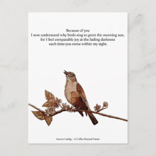 Because of you postcard