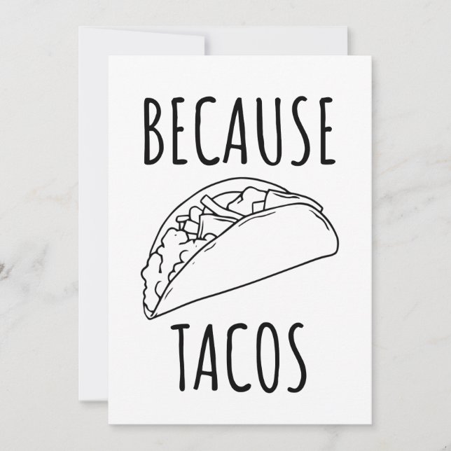 Because Tacos   Thank You Card (Front)