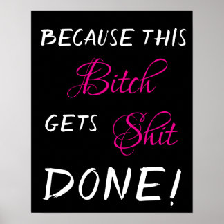 Because This Bitch Get Sh*t Done Poster