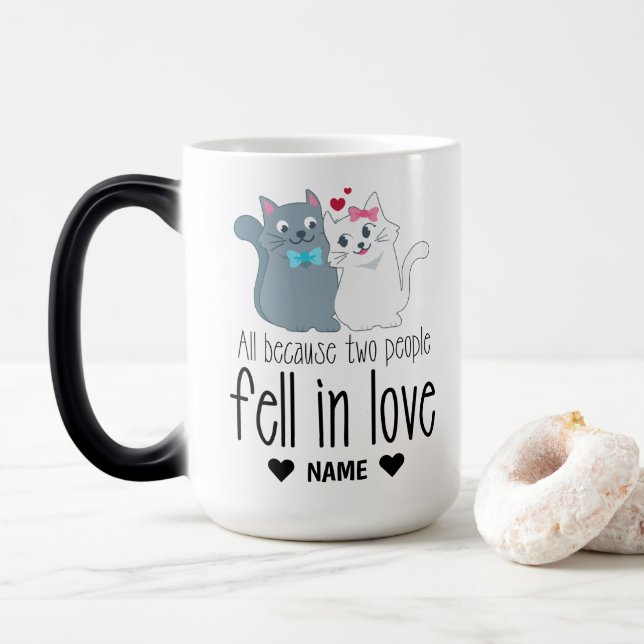 Because Two People Fell In Love Magic Mug (With Donut)