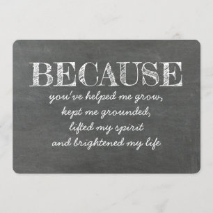 Because you brightened my life BRIDESMAID CARD
