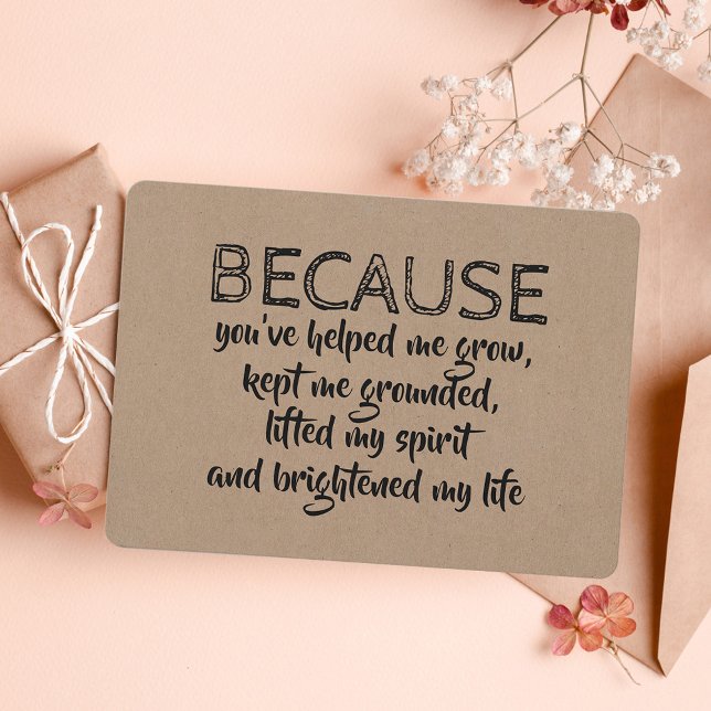 Because you brightened my life BRIDESMAID CARD (Creator Uploaded)