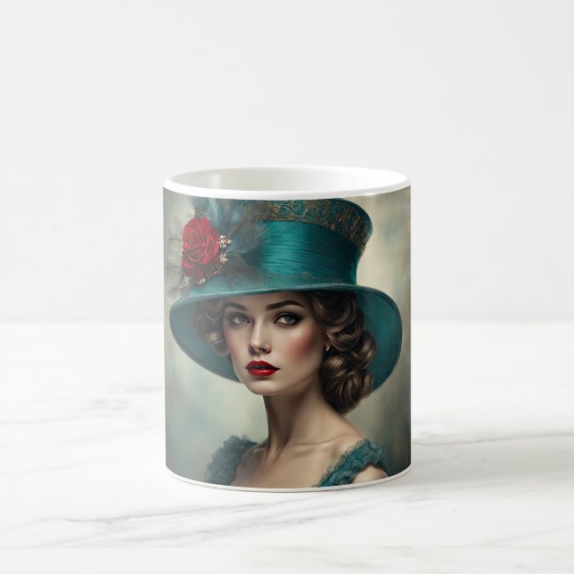 Becca A Gorgeous Art Deco Lady Coffee Mug (Center)