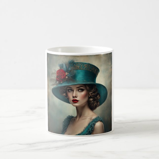 Becca A Lovely Art Deco Lady Coffee Mug (Center)