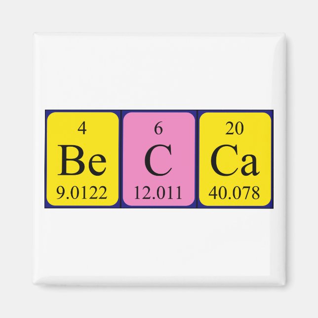 Becca periodic table name magnet (Front)