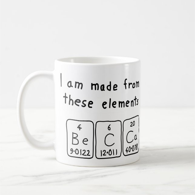 Becca periodic table name mug (Left)