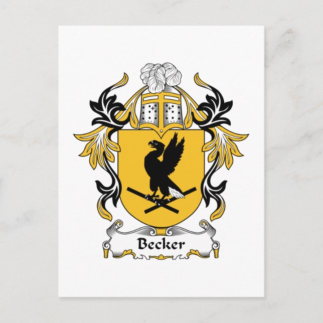 Becker Family Crest Postcard (Front)
