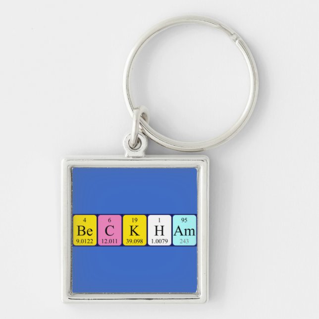 Beckham periodic table name keyring (Front)