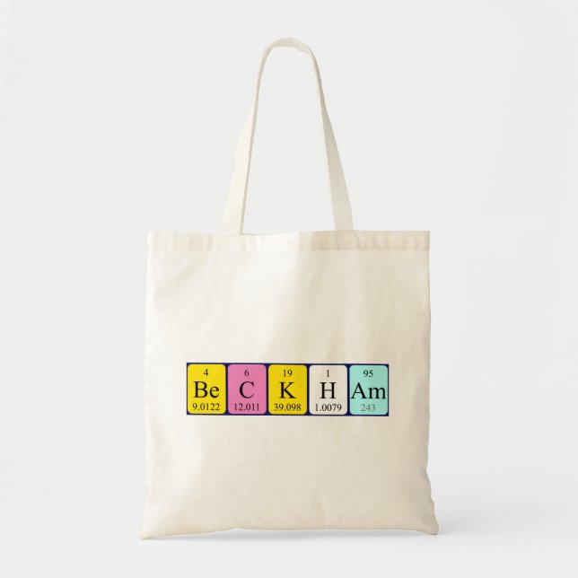 Beckham periodic table name tote bag (Front)
