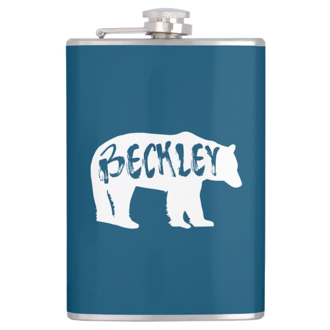 Beckley West Virginia Bear Hip Flask (Front)