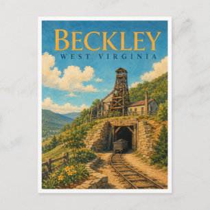 Beckley West Virginia Coal Mine GeoSaga Postcard