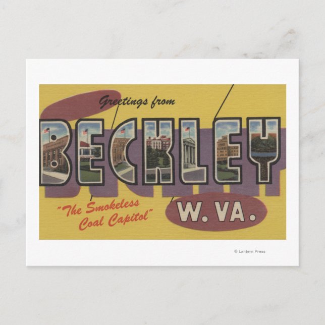 Beckley, West Virginia - Large Letter Scenes Postcard (Front)