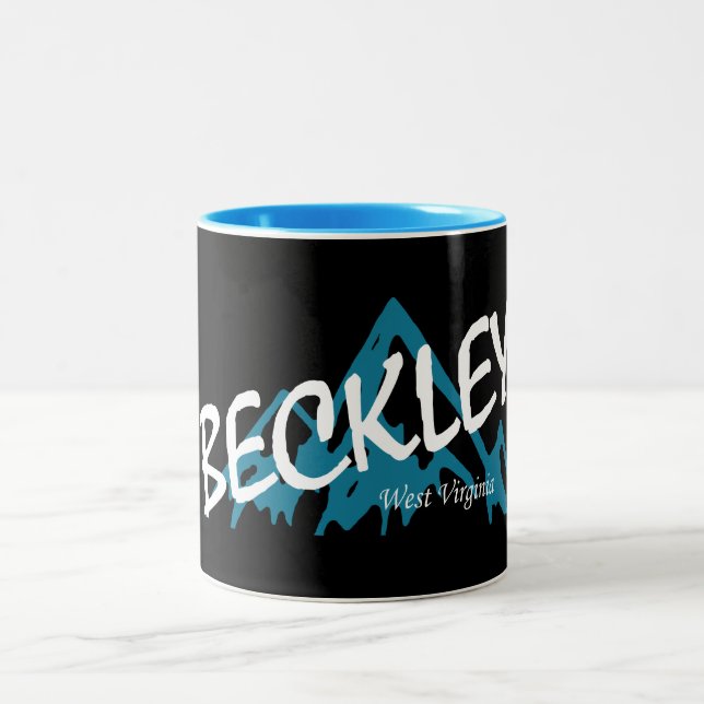 Beckley West Virginia Mountains Two-Tone Coffee Mug (Center)