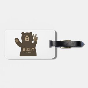 Beckley West Virginia Peace Bear Luggage Tag