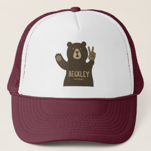 Beckley West Virginia Peace Bear Trucker Hat