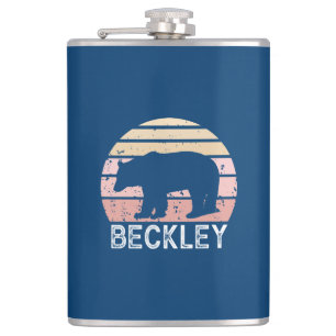 Beckley West Virginia Retro Bear Hip Flask