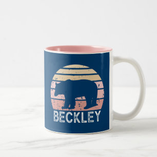 Beckley West Virginia Retro Bear Two-Tone Coffee Mug