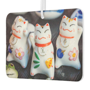 Beckoning cat figurines car air freshener