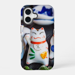 Beckoning cat figurines iPhone 16 case