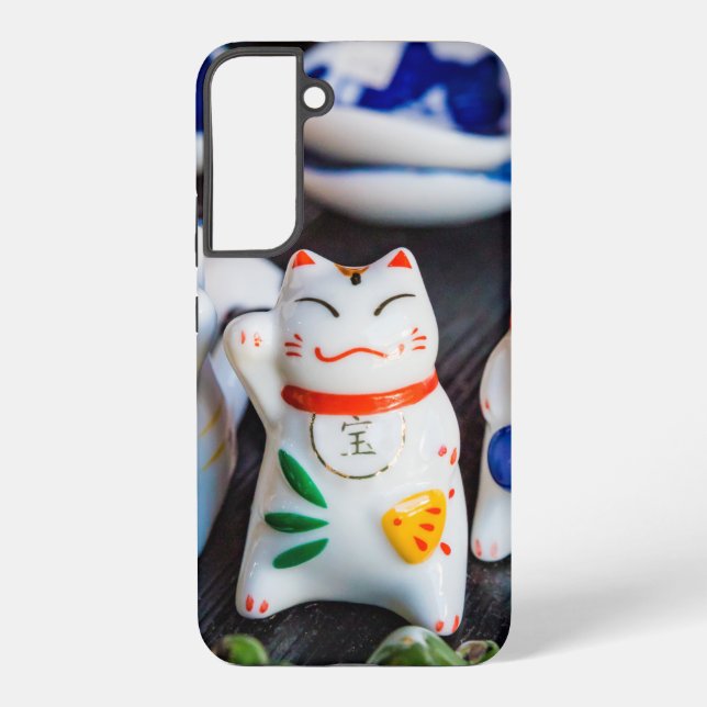 Beckoning cat figurines samsung galaxy s22+ case (Back)