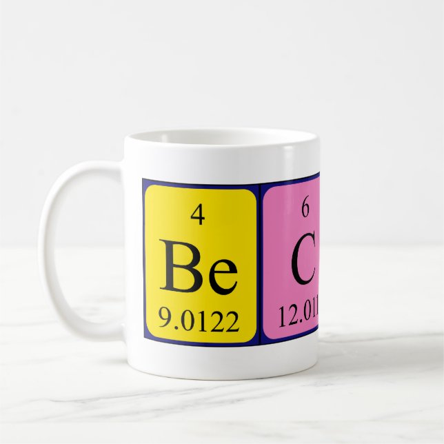 Becks periodic table name mug (Left)