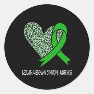Beckwith-wiedemann Syndrome Awareness Green Ribbon Classic Round Sticker