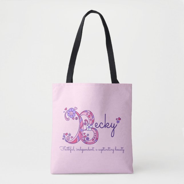 Becky name and meaning monogram bag (Front)