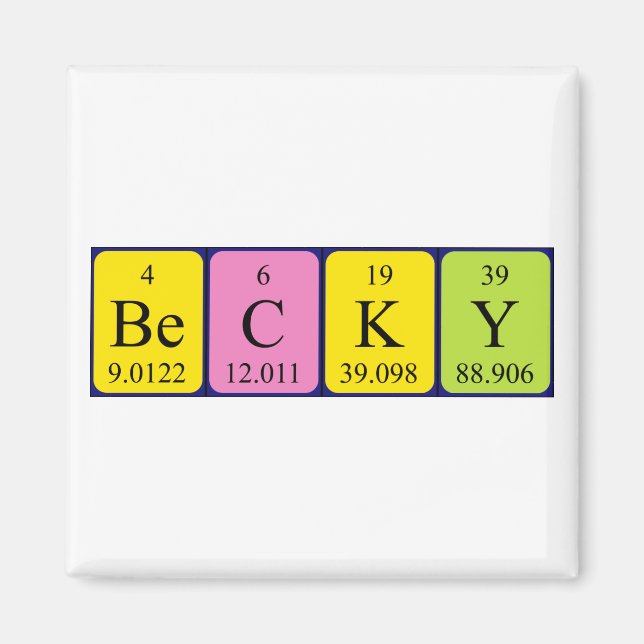 Becky periodic table name magnet (Front)