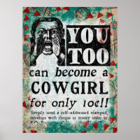 Become A Cowgirl - Funny Vintage Ad