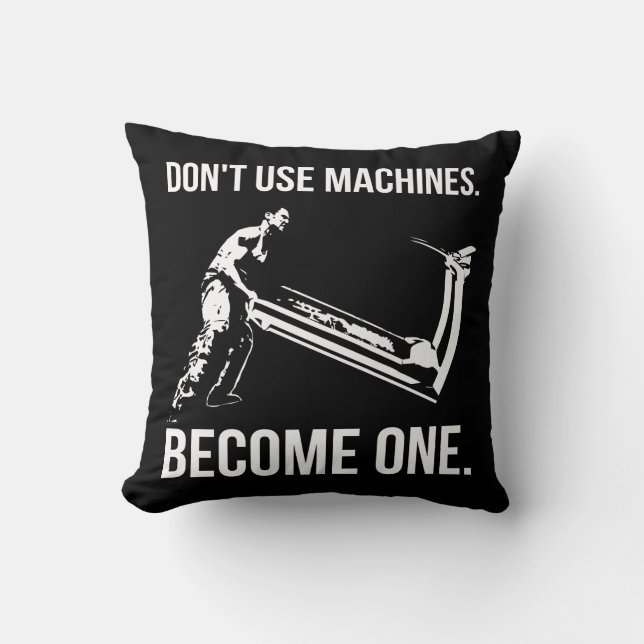 Become A Machine - Cartoon, Strongman, Treadmill Cushion (Front)