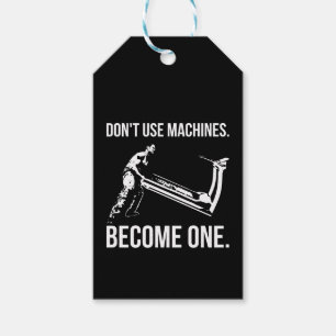 Become A Machine - Cartoon, Strongman, Treadmill Gift Tags
