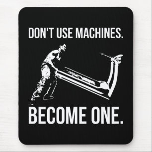 Become A Machine - Cartoon, Strongman, Treadmill Mouse Pad
