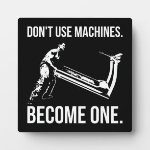 Become A Machine - Cartoon, Strongman, Treadmill Plaque