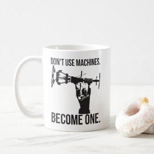 Become A Machine - Funny Cartoon Strongman Lifting Coffee Mug