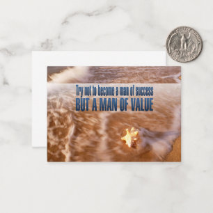 "Become a man of value" Inspirational Quote Card