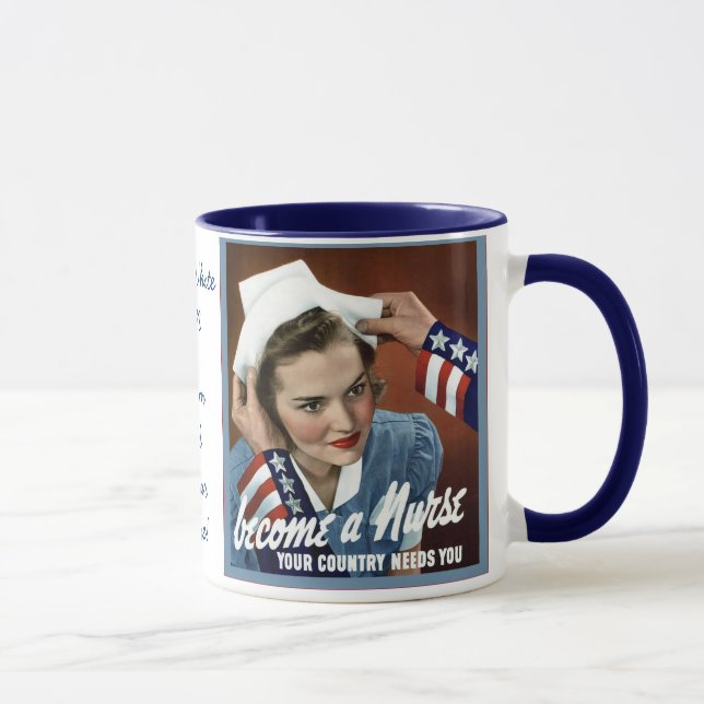 Become A Nurse ~ Personalised Vintage Nurse Mug (Right)