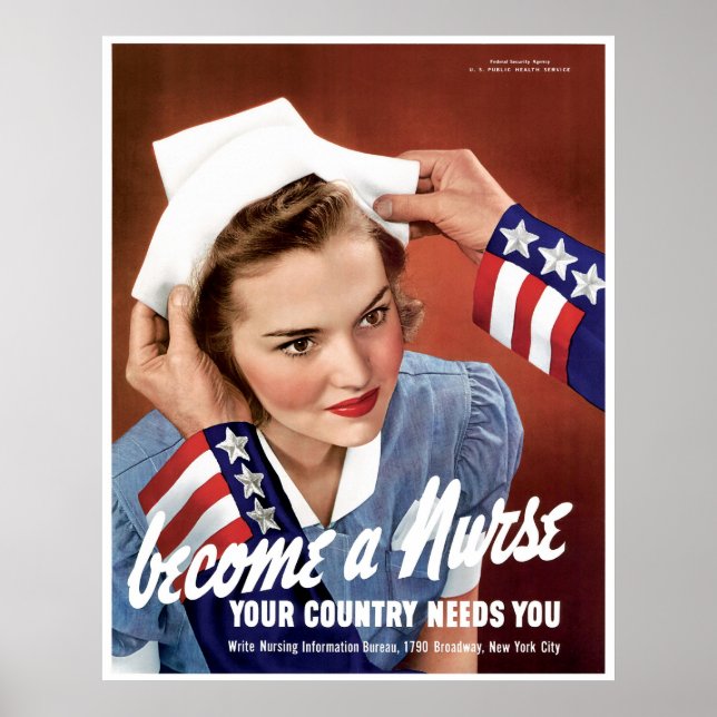 Become A WWII Nurse Poster (Front)
