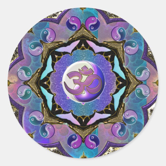 Become the Change ~ Moon Mandala Classic Round Sticker (Front)