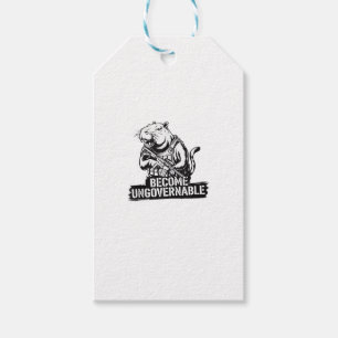 Become Ungovernable Baby Moo Deng Funny Saying Tan Gift Tags
