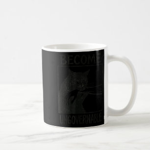 Become Ungovernable Black Cat Biting Hand Funny Ca Coffee Mug