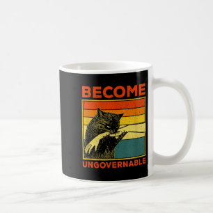 Become Ungovernable - Black Cat Biting Hand Funny Coffee Mug