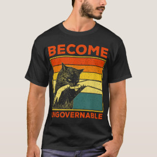 Become Ungovernable Black Cat Biting Hand T-Shirt