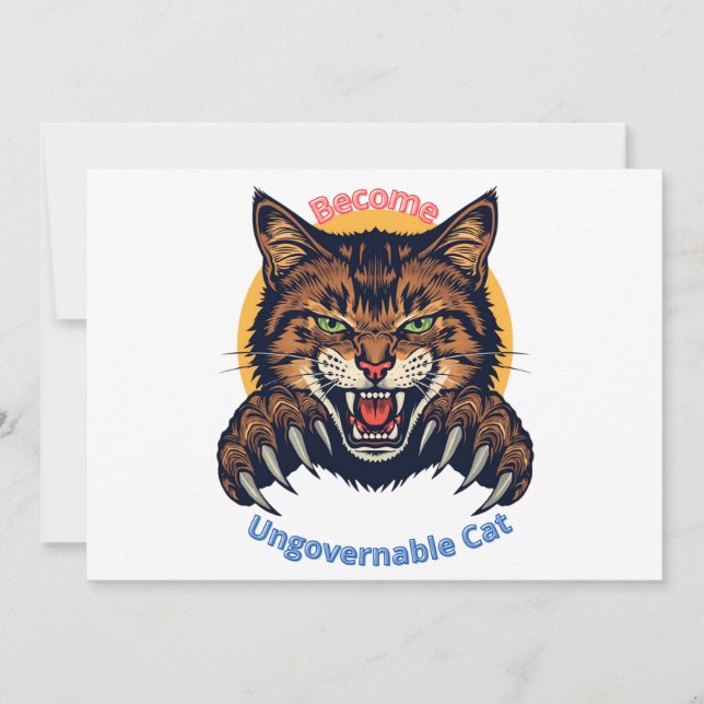 Become Ungovernable Cat Thank You Card (Front)