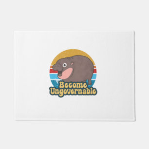Become Ungovernable Funny Baby Hippo Moo Deng Funn Doormat