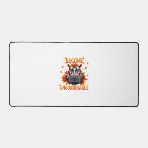 Become Ungovernable Funny Baby Hippo Moo Deng Men  Desk Mat