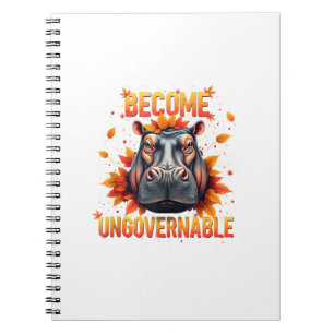 Become Ungovernable Funny Baby Hippo Moo Deng Men Notebook