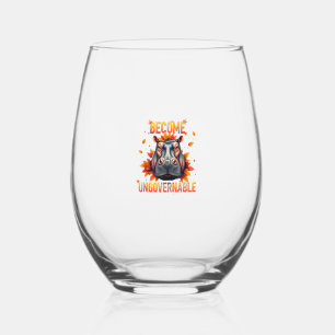 Become Ungovernable Funny Baby Hippo Moo Deng Men Stemless Wine Glass
