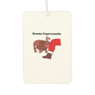 Become Ungovernable Funny Moo Deng Christmas Moo D Car Air Freshener