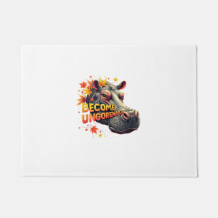 Become Ungovernable Retro Baby Hippo Moo Deng Funn Doormat