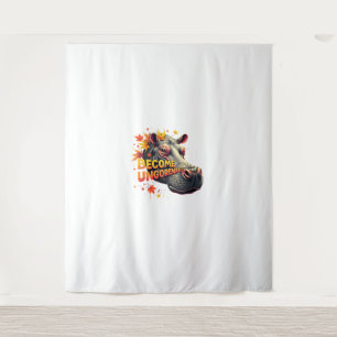 Become Ungovernable Retro Baby Hippo Moo Deng Funn Tapestry